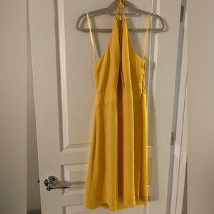 Banana Republic Vibrant Yellow Backless Dress.